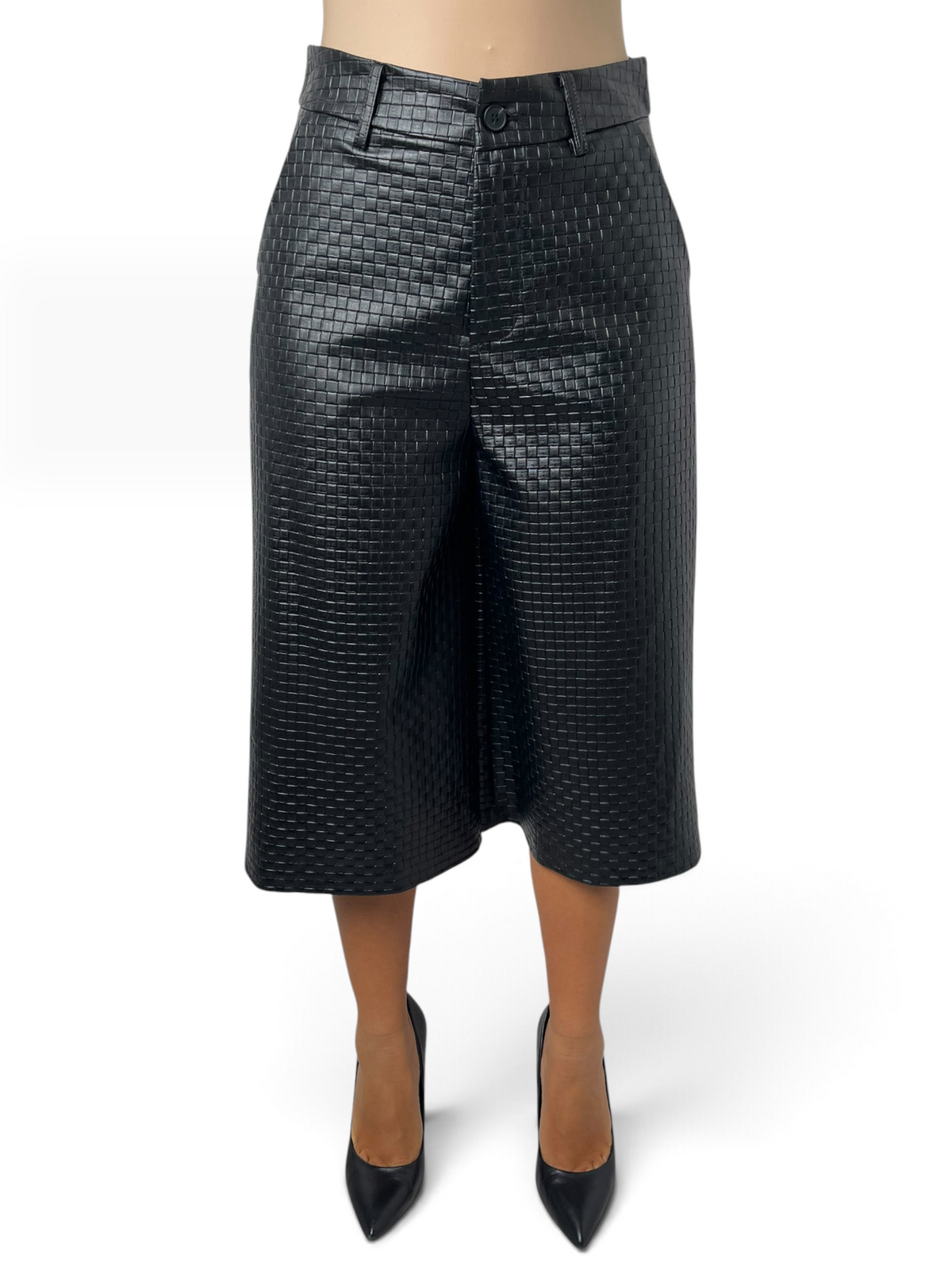 Bermuda ampio in ecopelle intrecciata Donna  -  5999LU