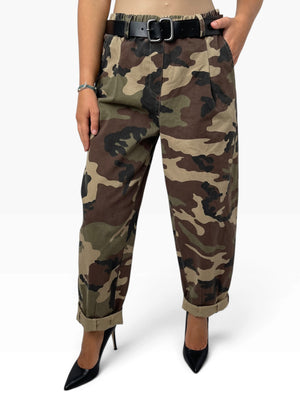Pantalone mimetico a palloncino Donna  -  10870KA