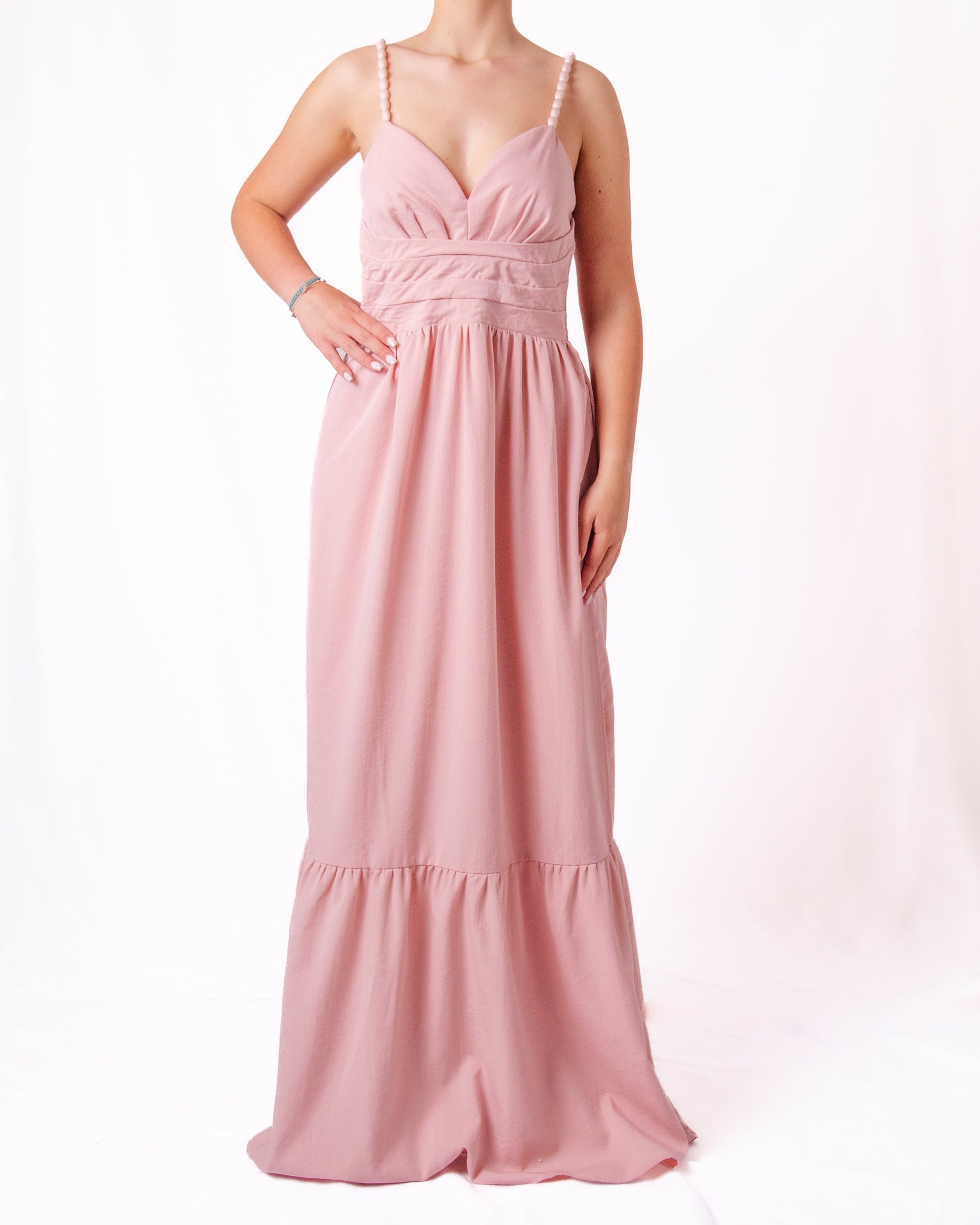 Abito Lungo Spalline Gioiello Donna  -  VS070