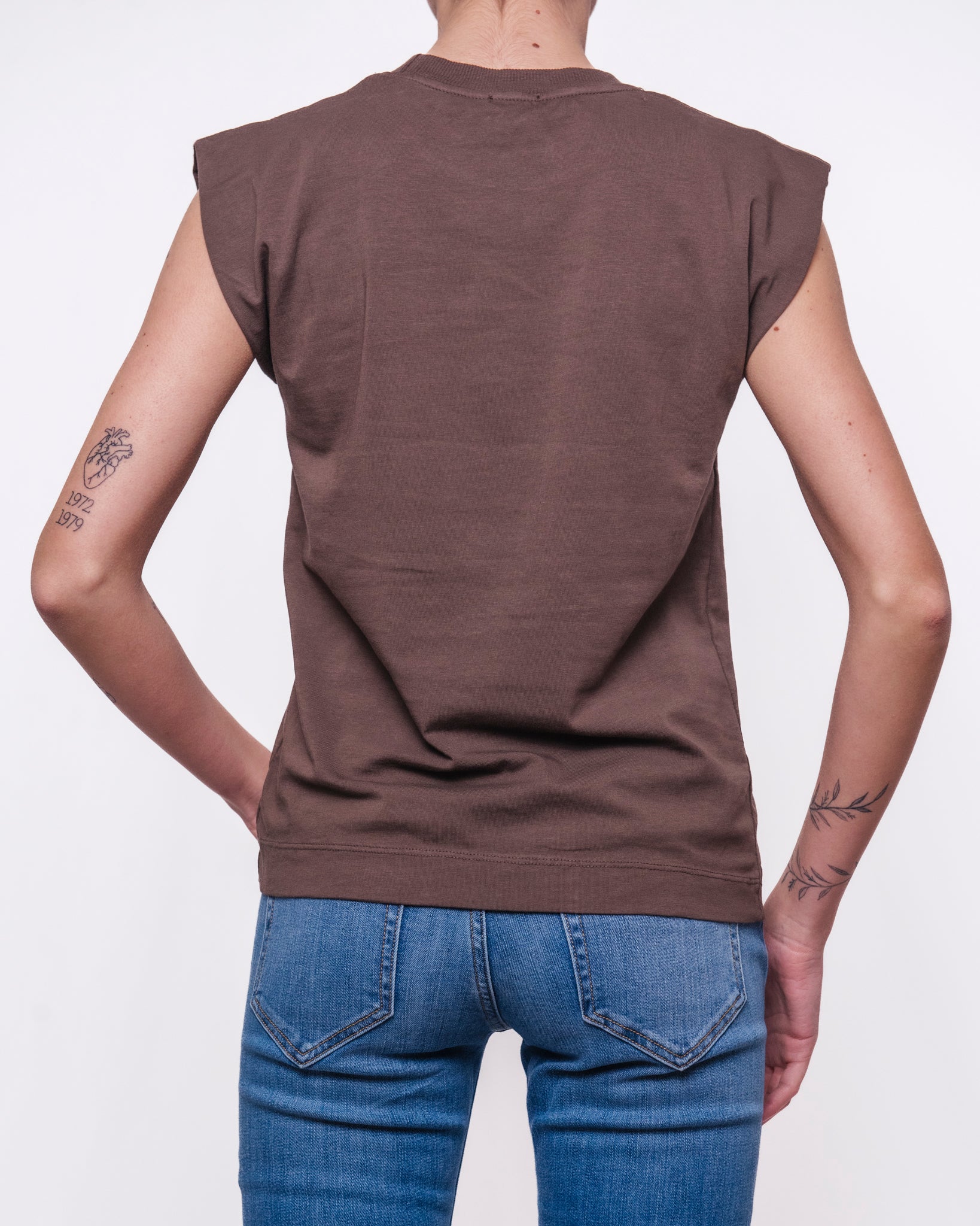 T-shirt senza maniche spalle strutturate Donna  -  2692