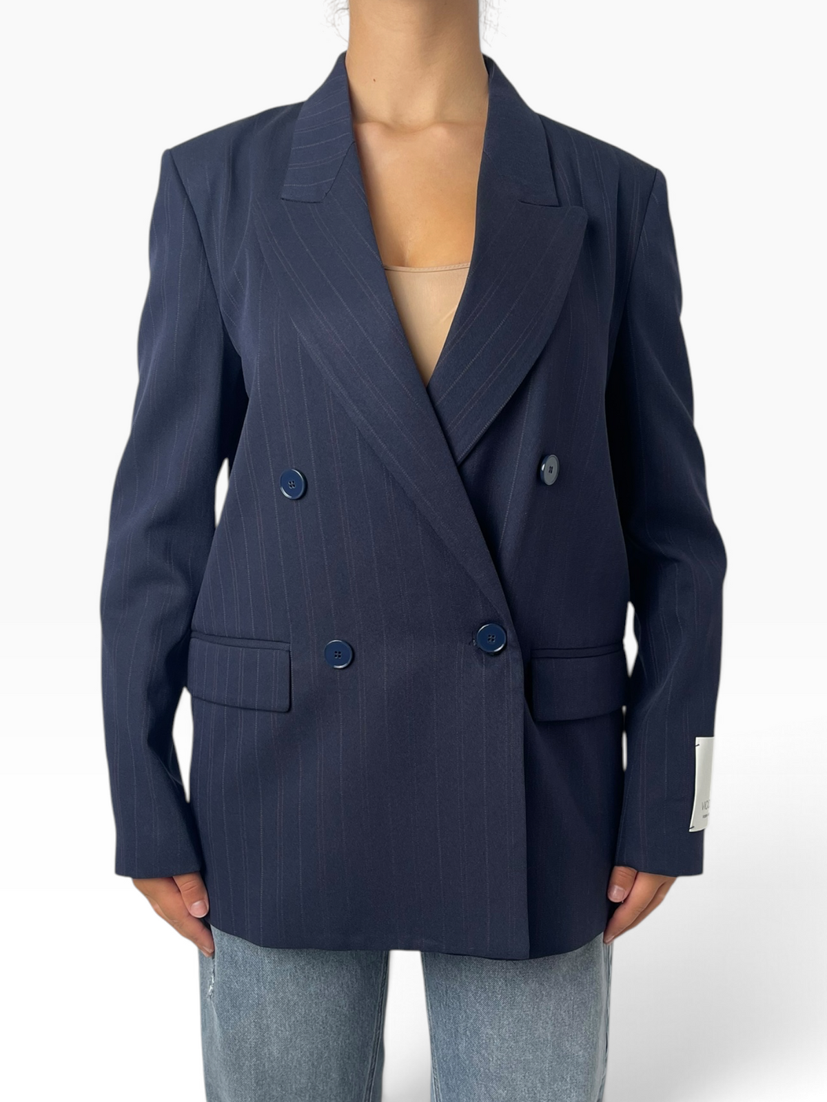 Giacca doppiopetto in tessuto gessato Donna  -  TAC0424