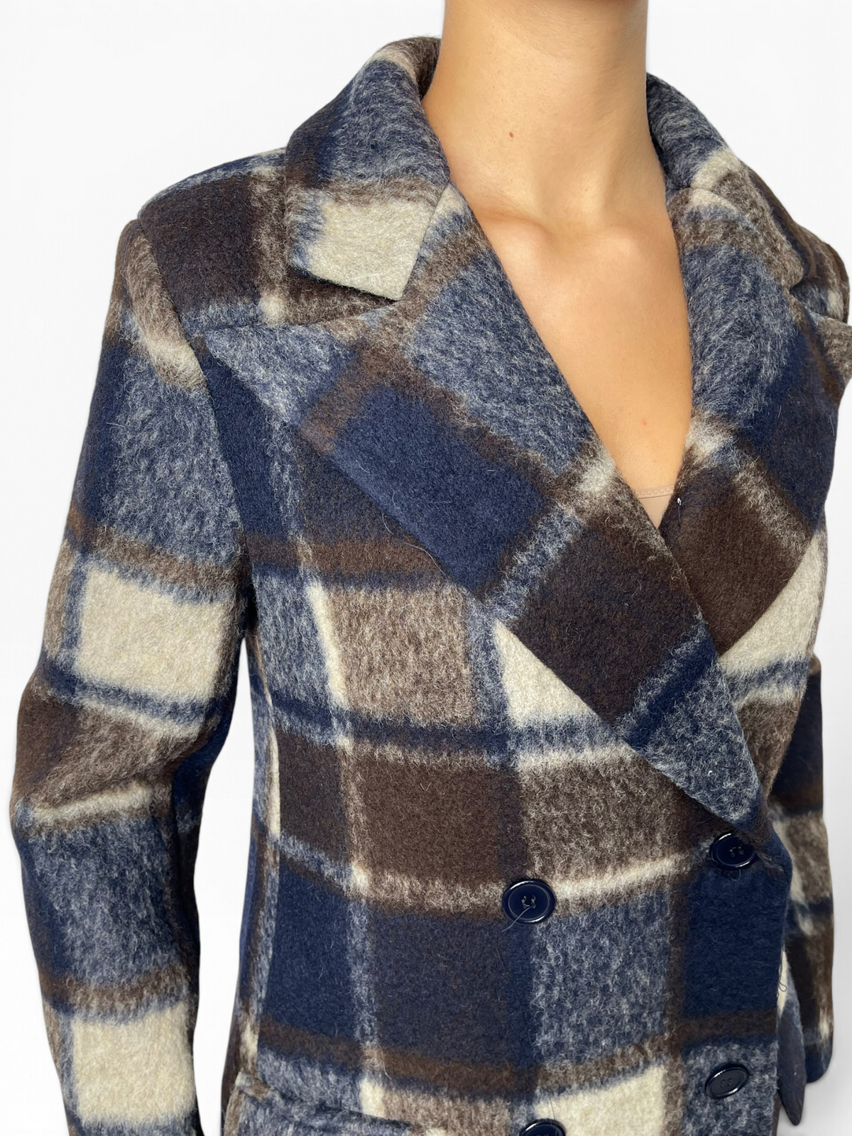 Cappotto doppiopetto a quadri Donna  -  7316CI