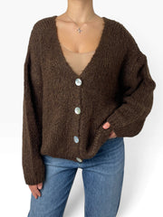 Cardigan oversize scollo V bottoni Donna  -  62412KA