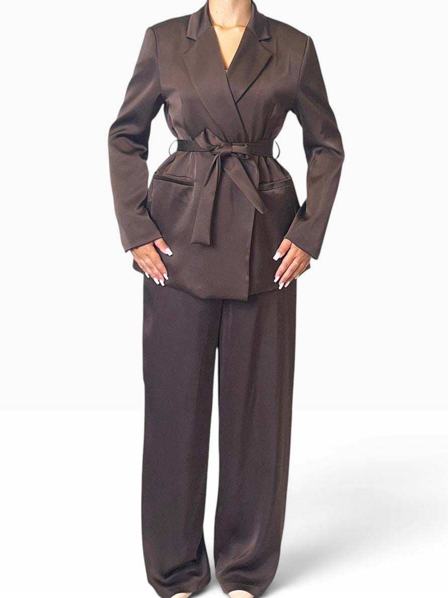 Completo blazer incrociato pantalone palazzo Donna  -  28788KA