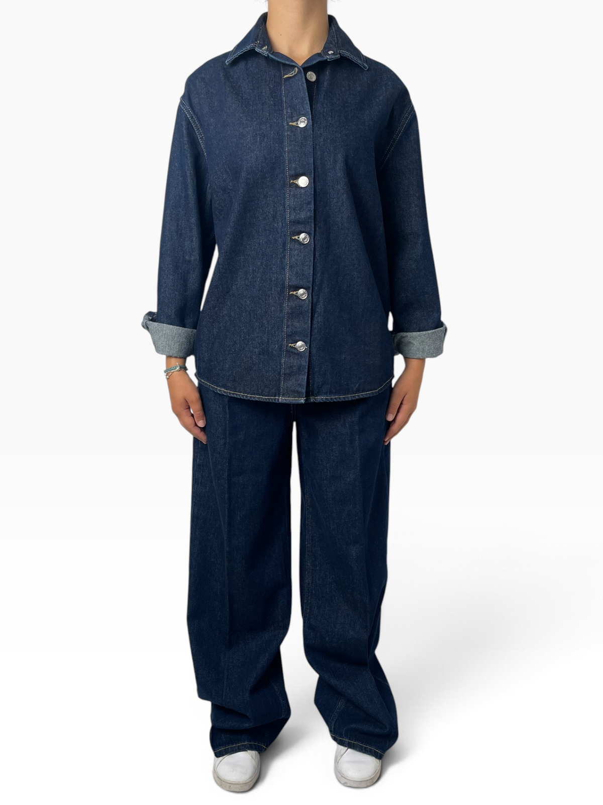 Camicia oversize in denim compatto Donna  -  DAC5056