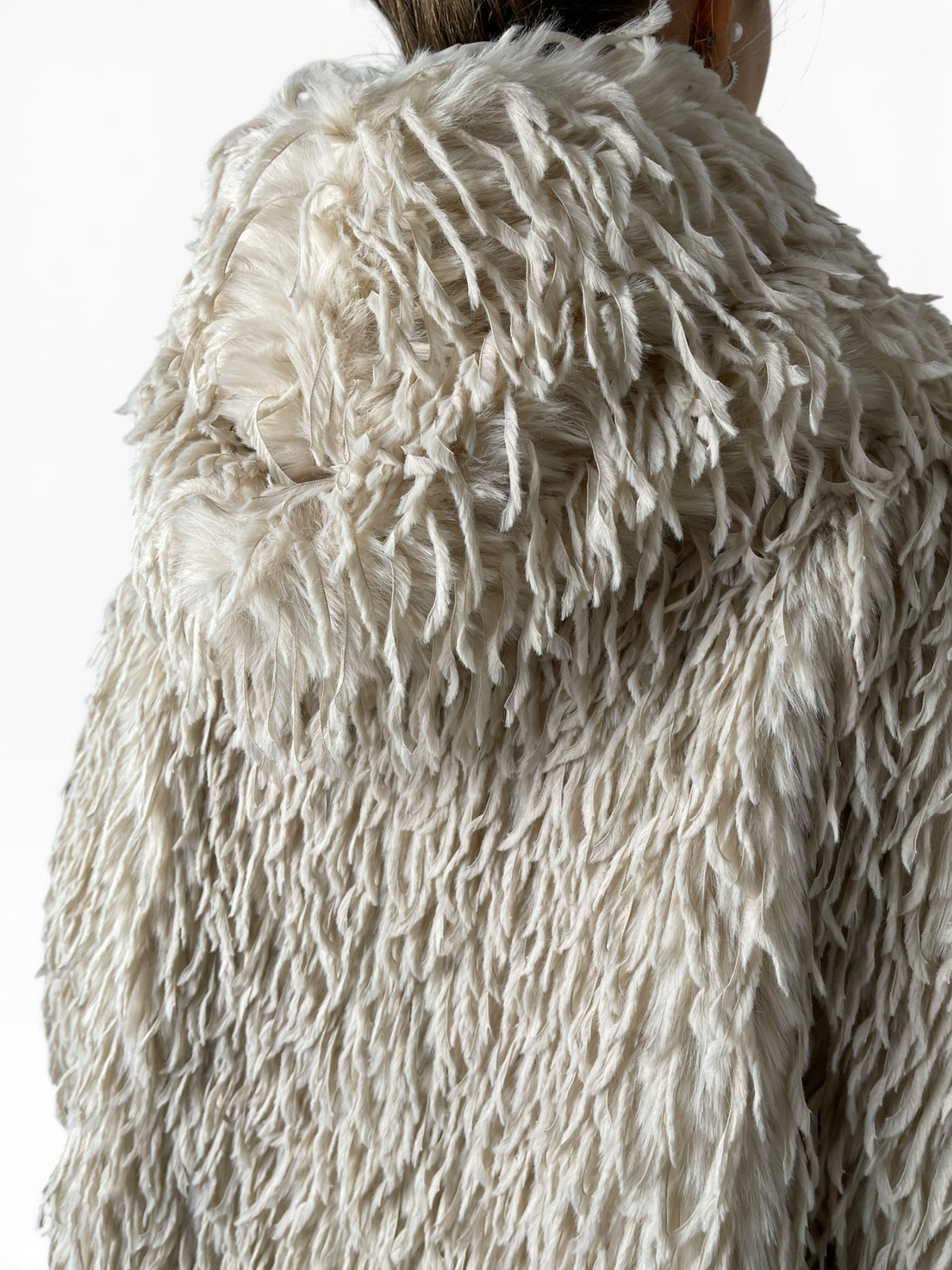 Giacca corta in eco-pelliccia a pelo lungo Donna  -  7220CI