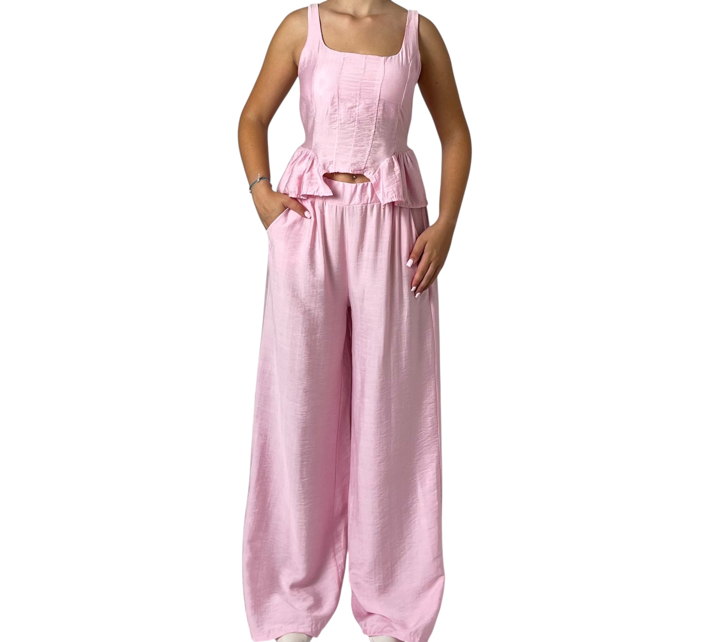 Completo Top Corsetto e Pantalone a Palazzo Donna  -  51776BO