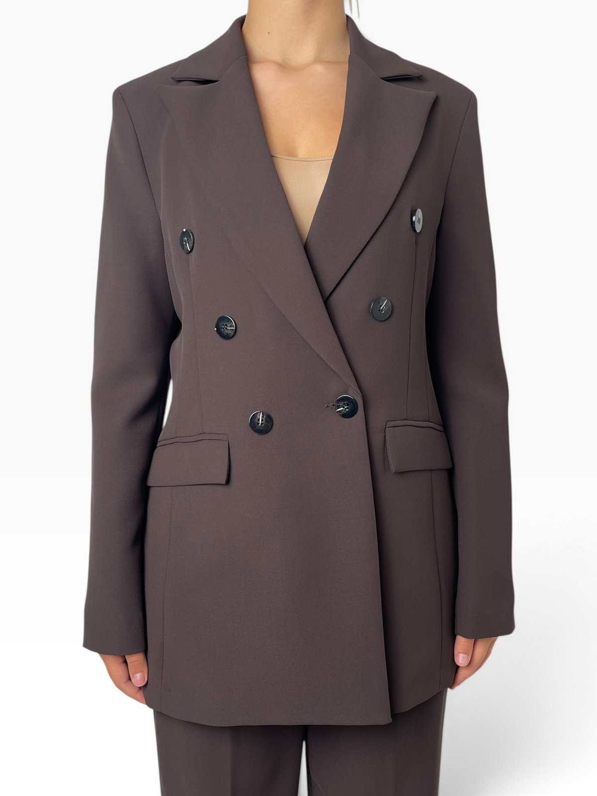 Giacca doppiopetto lunga e sciancrata Donna  -  G5576F258