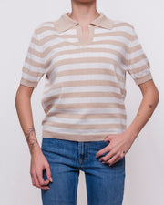 Polo in Maglia a Righe Manica Corta Donna  -  106281