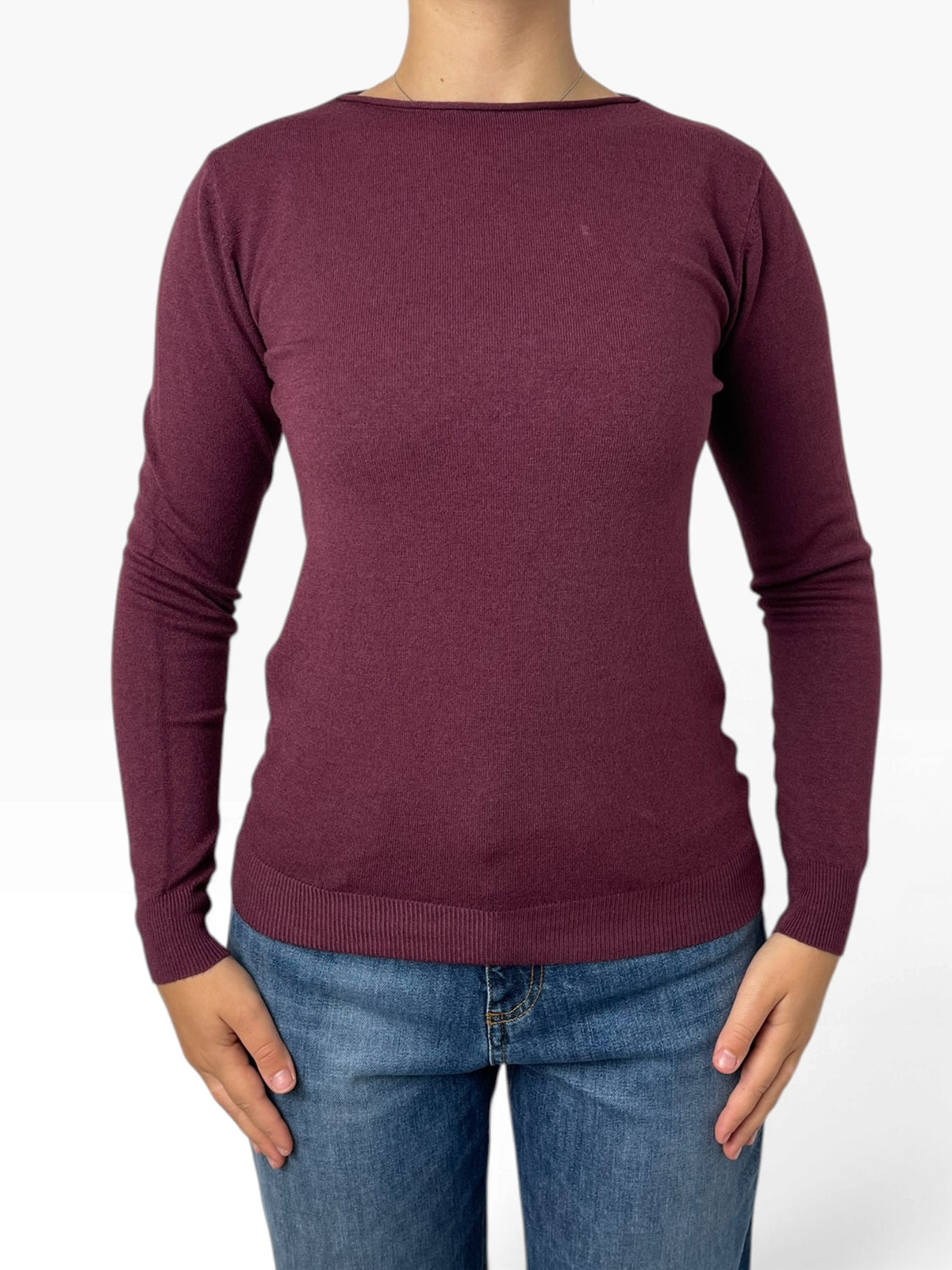 Maglia girocollo in maglia fine Donna  -  ALF82040KA