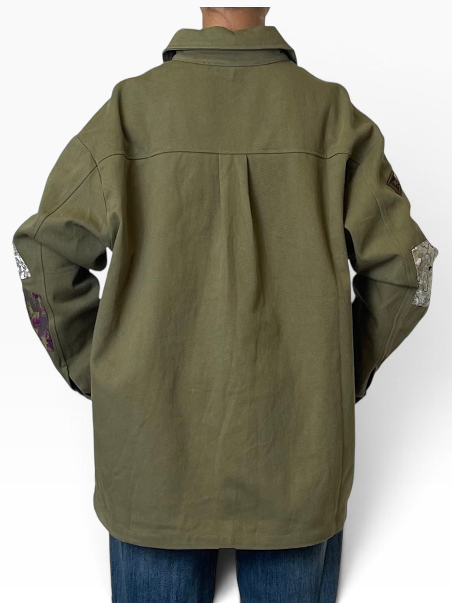 Giacca camicia oversize patch applicate Donna  -  23480CI