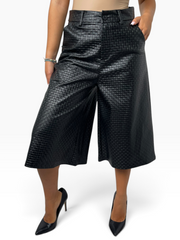 Bermuda ampio in ecopelle intrecciata Donna  -  5999LU