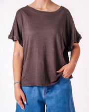 T-Shirt Oversize Manica Rimboccata Donna  -  R51709