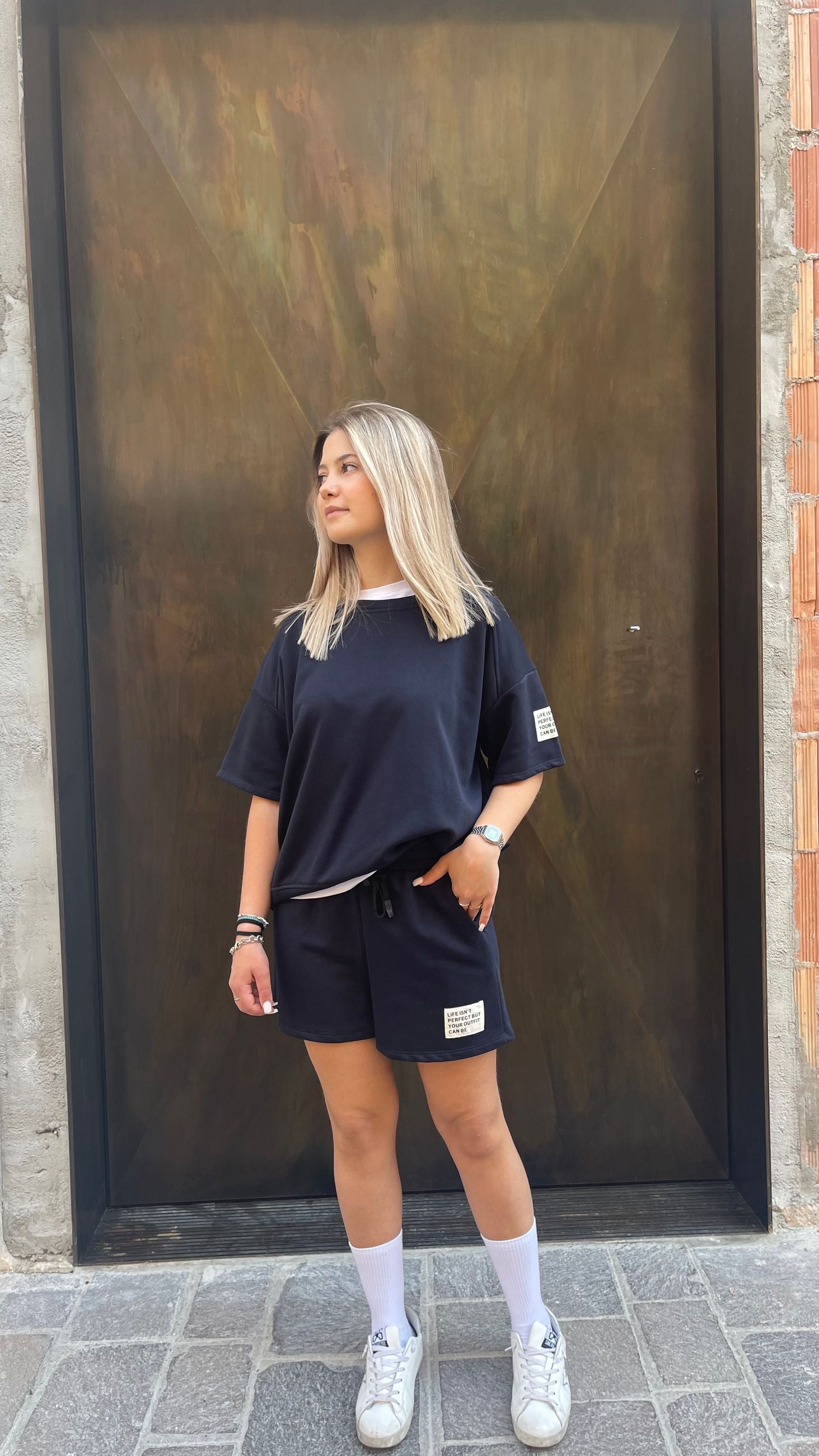 Coordinato Santorini t-shirt e shorts in felpa Donna  -  50901/50910V