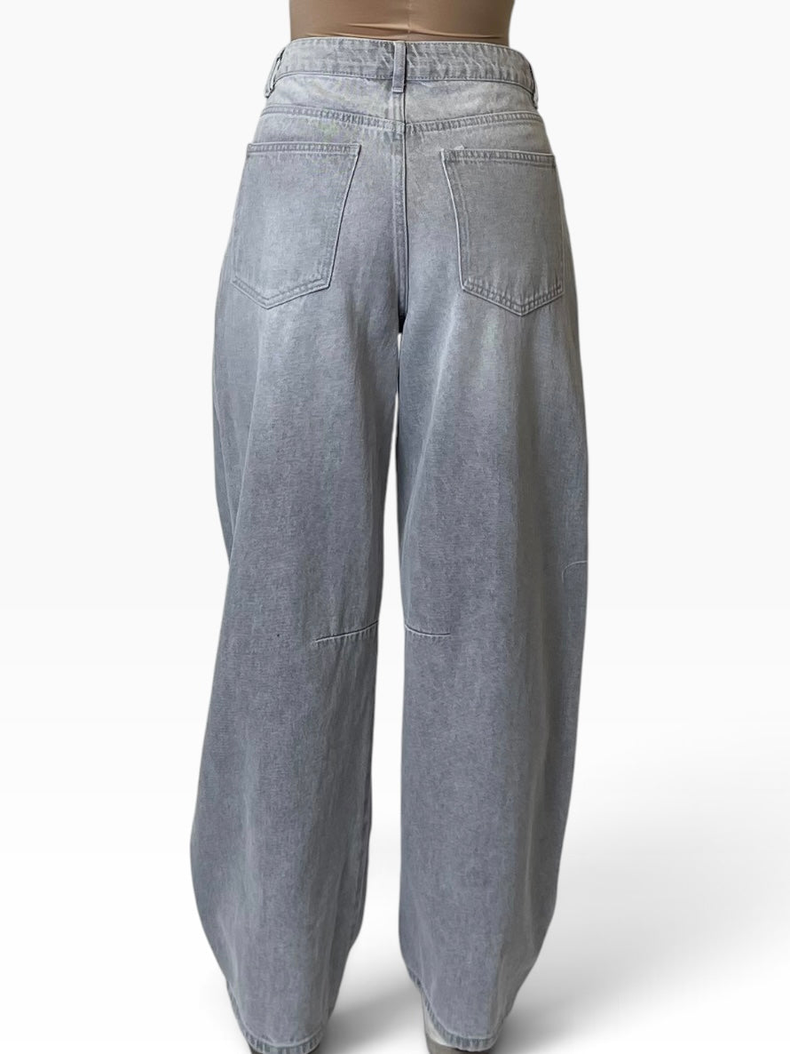 Jeans gamba curvata effetto delavé Donna  -  7325KA