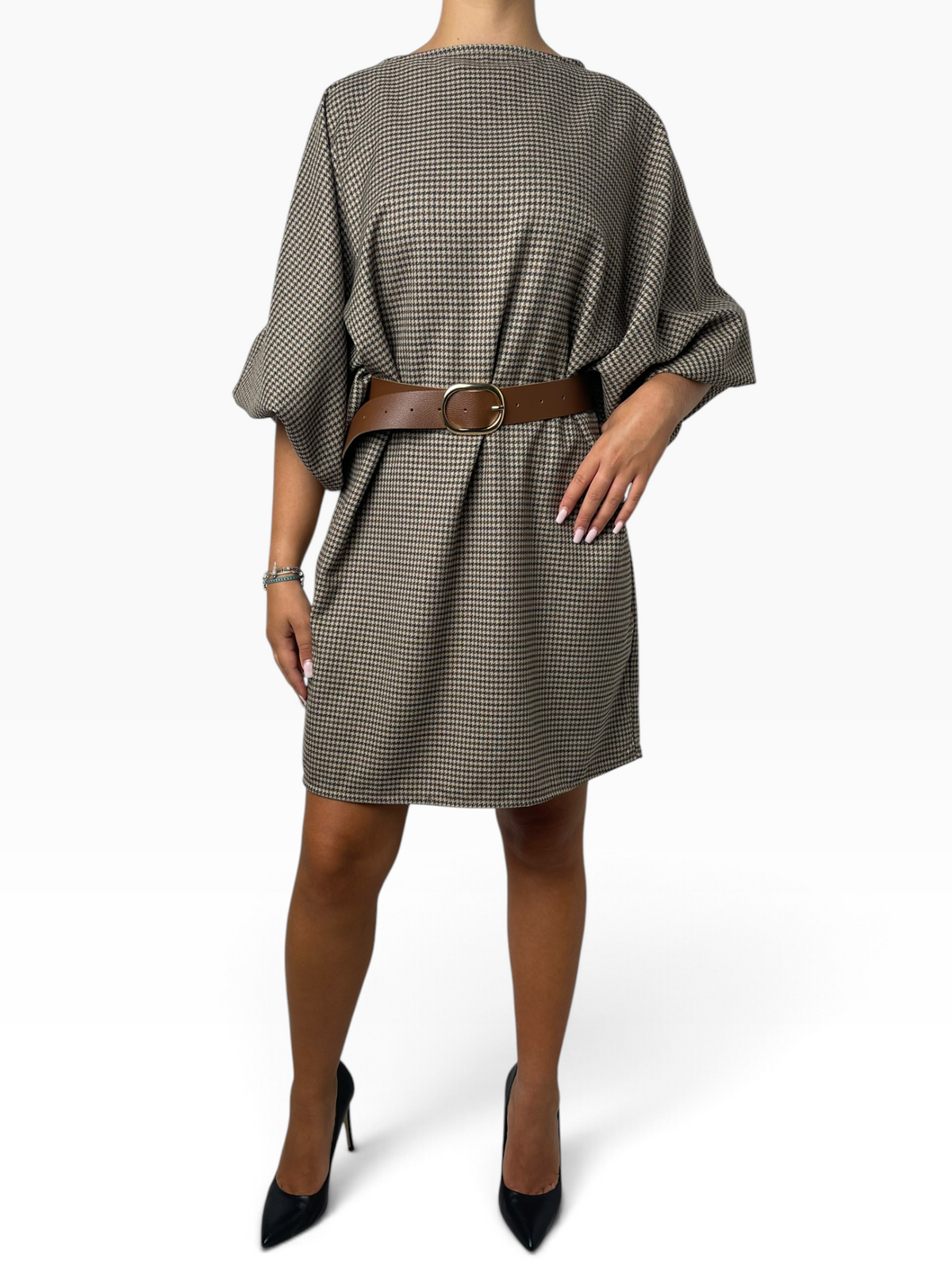 Abito corto in pied de poule Donna  -  35526KA