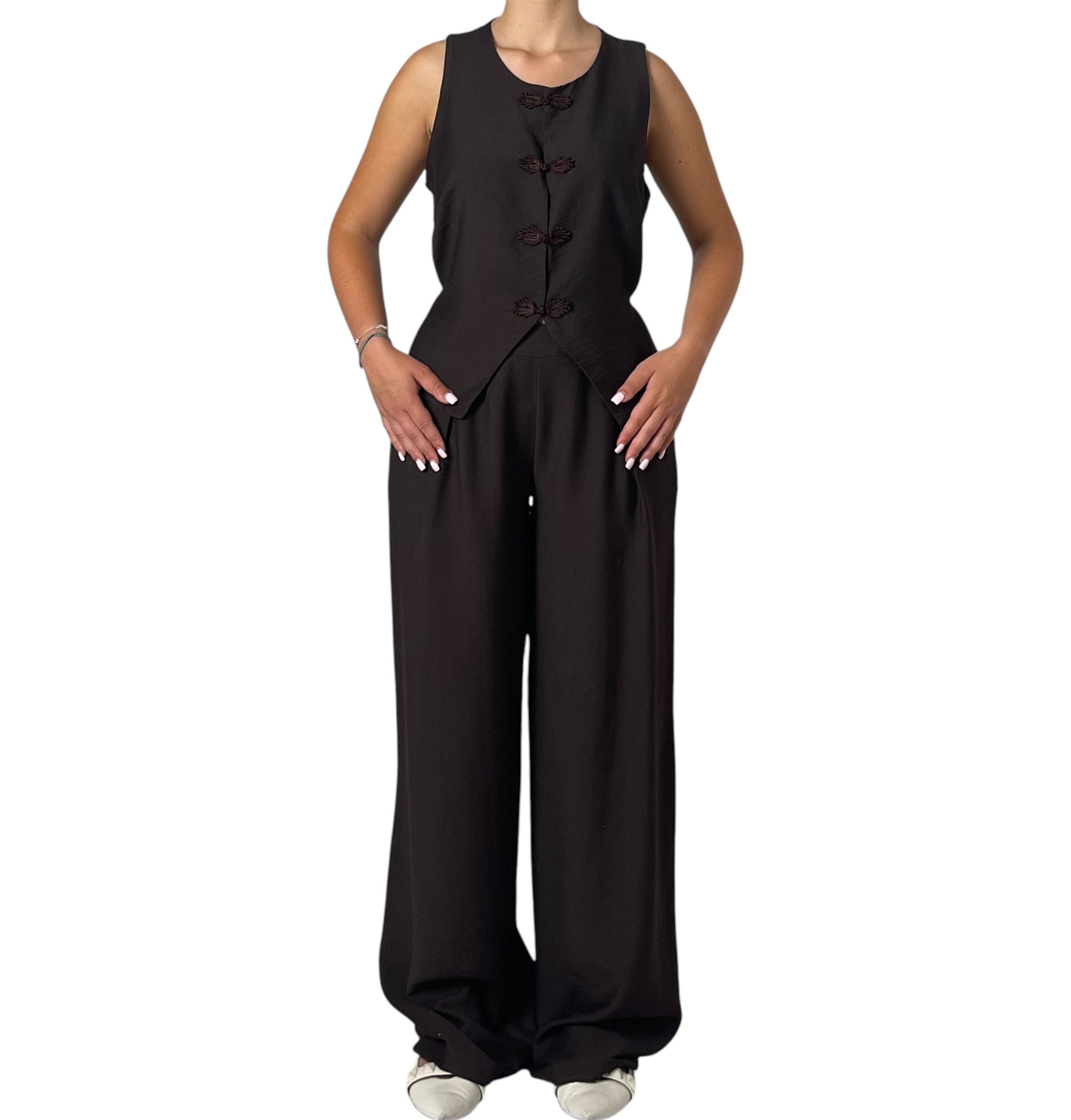 Completo Top con Nodi e Pantalone a Palazzo Donna  -  12156/5866BO