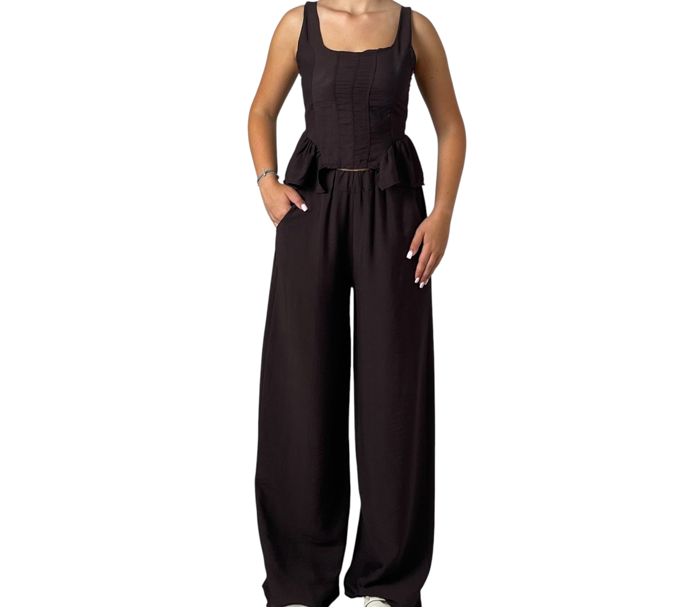 Completo Top Corsetto e Pantalone a Palazzo Donna  -  51776BO