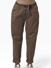 Pantalone chino vita elastica risvolto Donna  -  822236KA