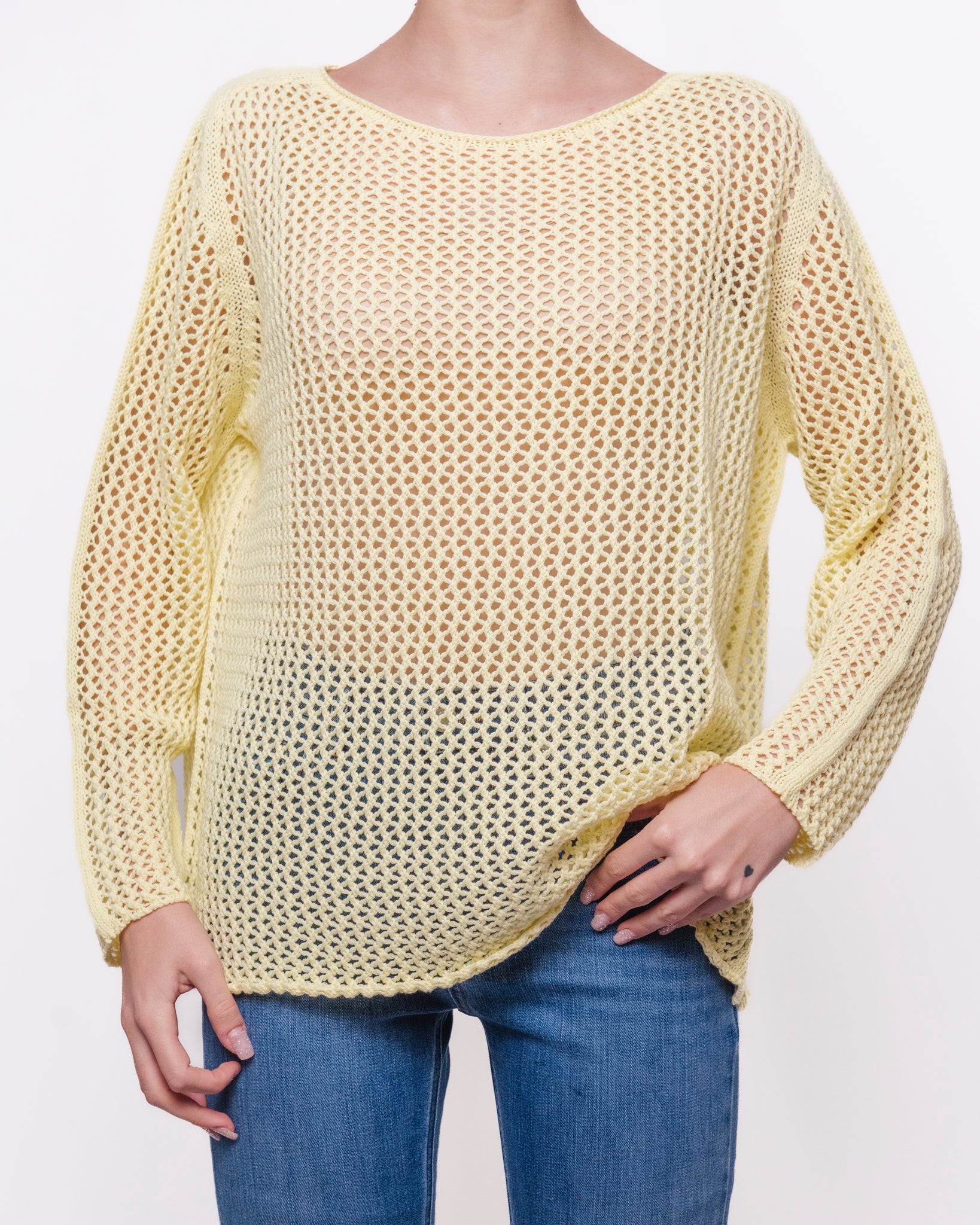 Maglione Traforato Oversize Manica Lunga Donna  -  61120