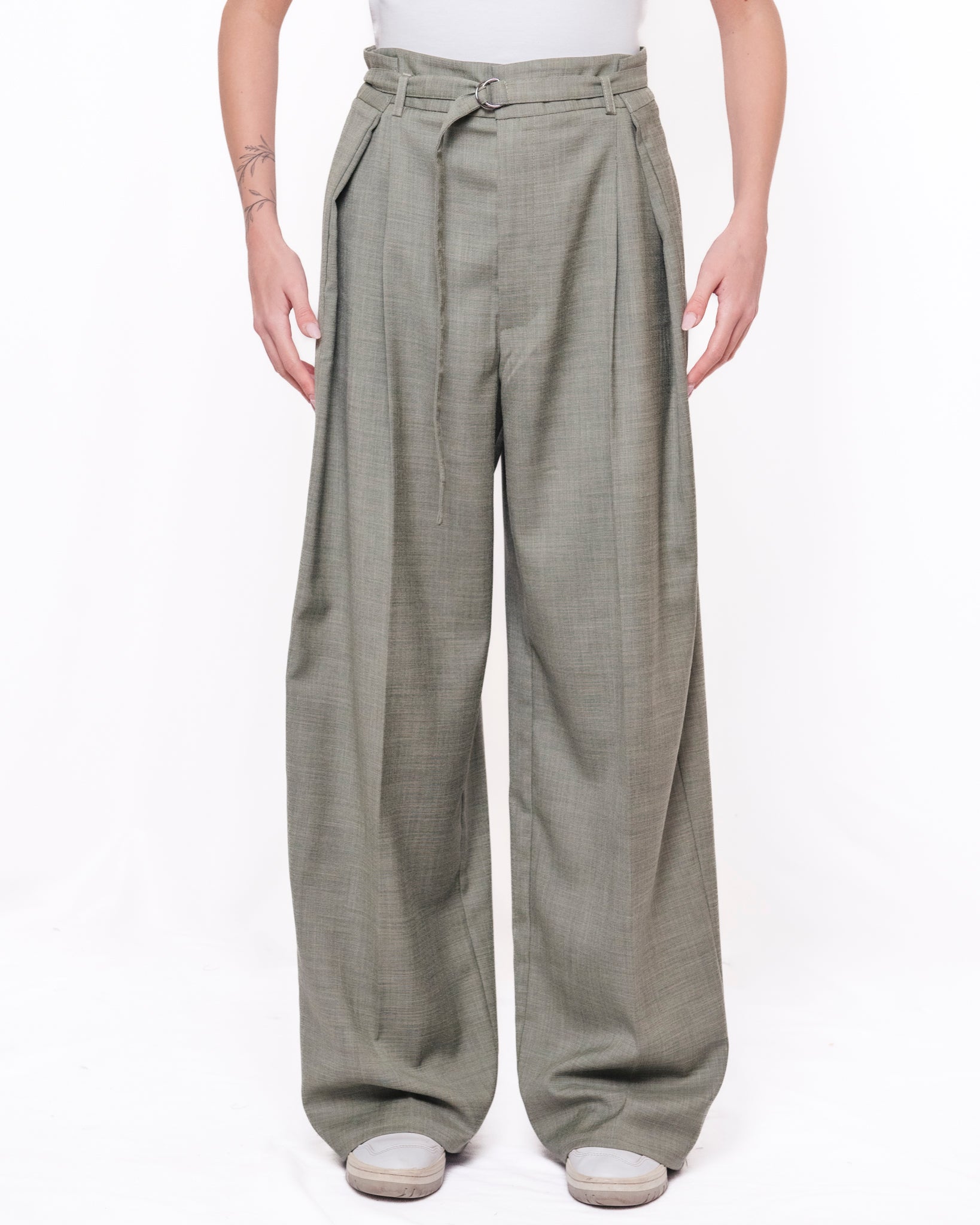 Pantaloni wide leg sartoriali a vita alta Donna  -  TAB0092