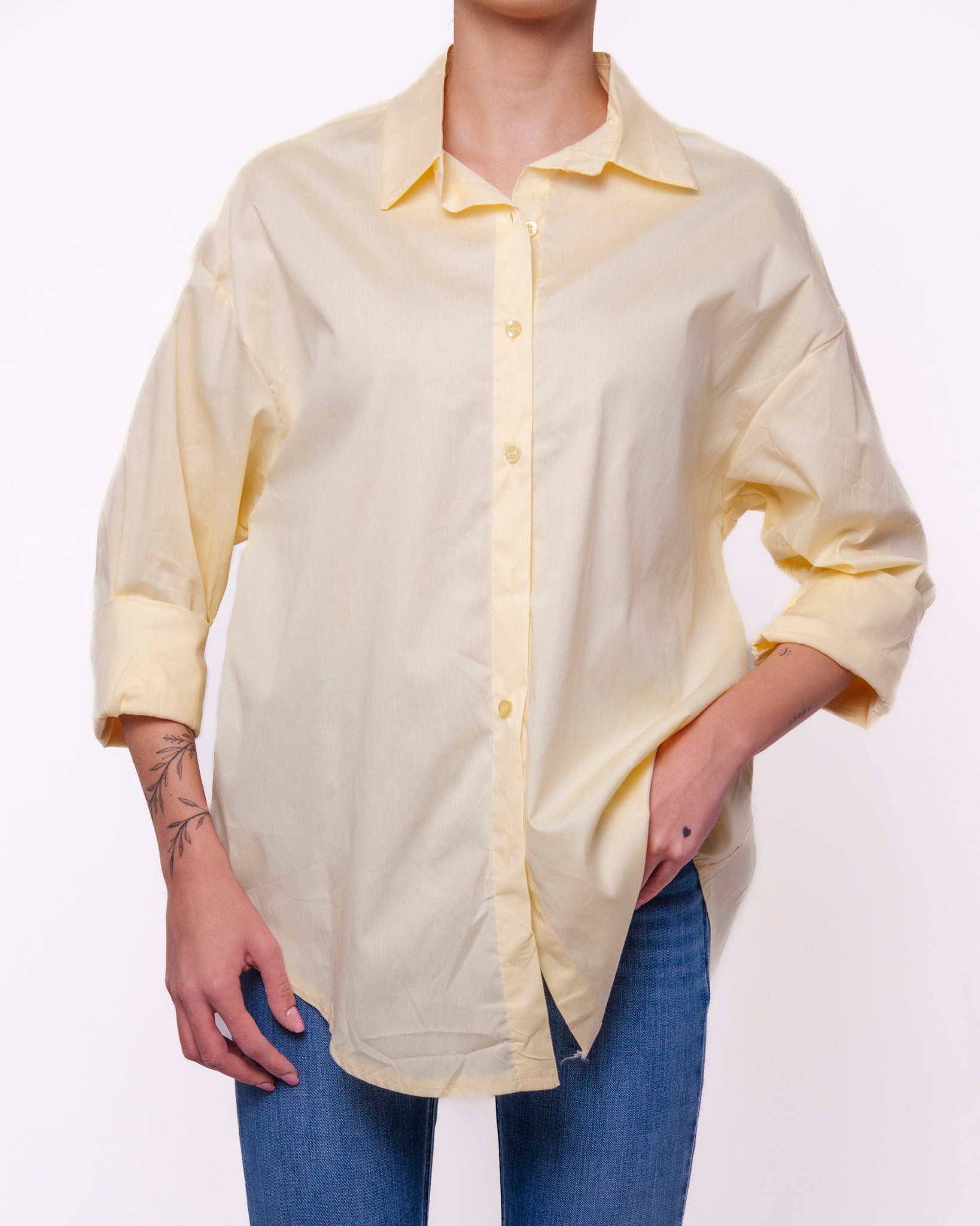 Camicia oversize maniche lunghe con colletto classico Donna  -  1029EC